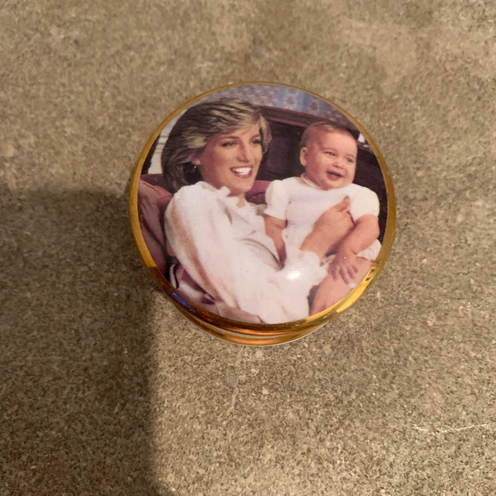 Princess Diana & Prince William 1st Birthday Trinket Box with Photo Lid